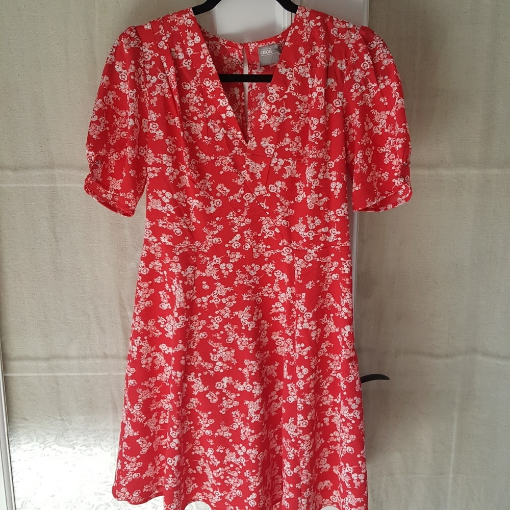 Red tea dress